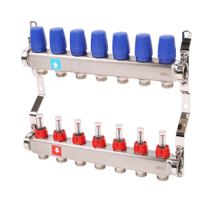 Коллектор из нерж стали в сборе с расходомерами 1х3/4 на 7 выходов MS.507.06